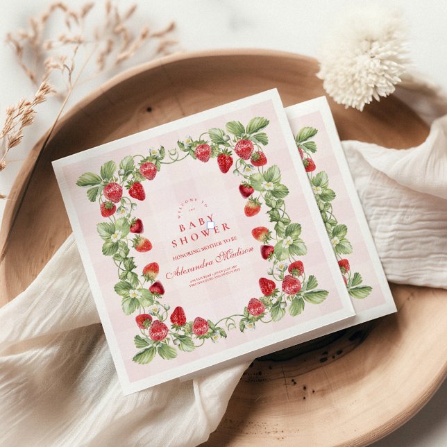 Sweet Strawberry Baby Shower  Napkins (Creator Uploaded)