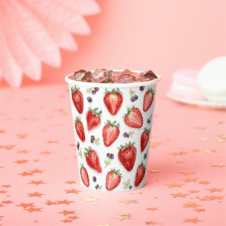 Sweet Strawberry Baby Shower Paper Cups