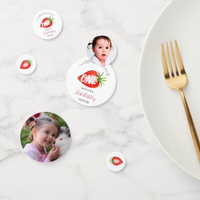 Sweet Strawberry Berry First 1st Birthday Confetti (Group)
