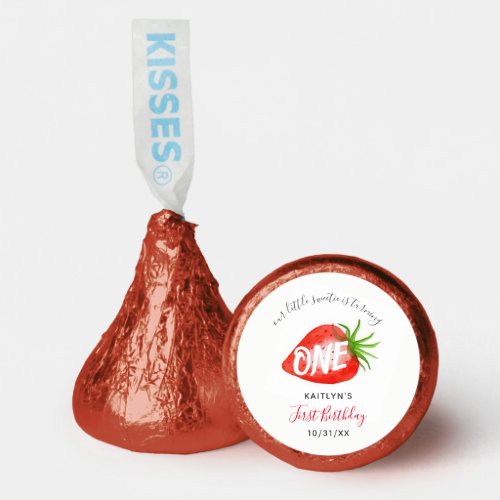 Sweet Strawberry Berry First 1st Birthday Hersheys Kisses