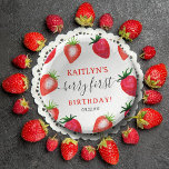 Sweet Strawberry Berry First 1st Birthday Paper Bowls<br><div class="desc">Celebrate in style with these trendy 1st birthday paper bowls. The design is easy to personalize with your own wording and your family and friends will be thrilled when they see these fabulous party bowls. Matching items can be found in the collection.</div>