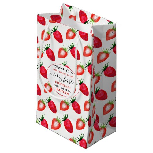 Sweet Strawberry Berry First 1st Birthday Small Gift Bag
