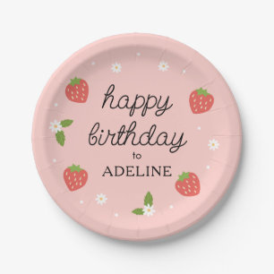 Sweet Strawberry Birthday Party Paper Plates