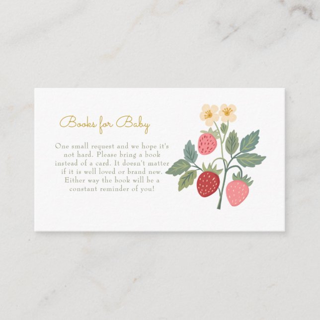 Sweet Strawberry Bouquet Books for Baby  Enclosure Card (Front)