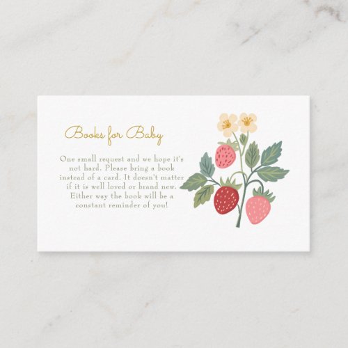 Sweet Strawberry Bouquet Books for Baby  Enclosure Card