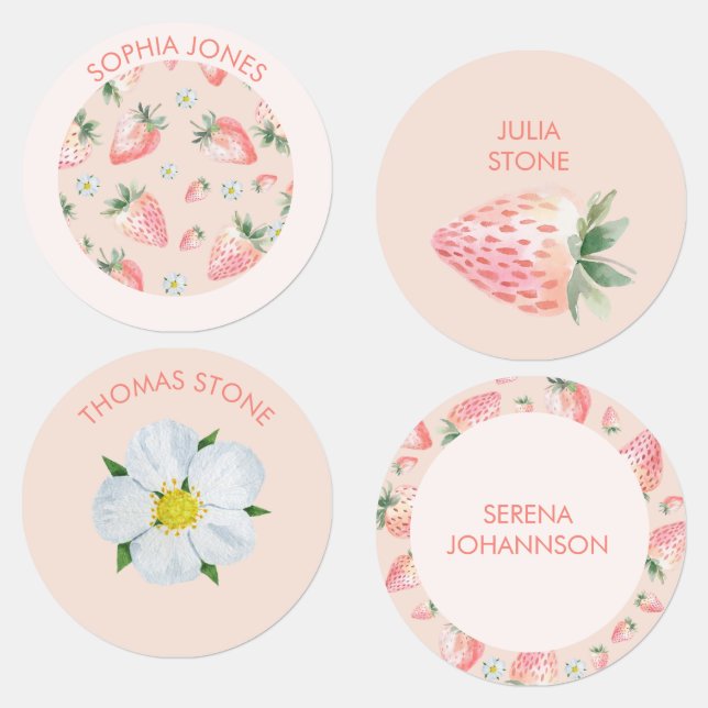 Sweet strawberry clothing label (Group)