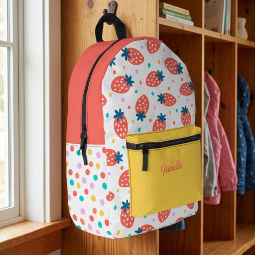 Sweet Strawberry Cute &amp; Colorful Polka Dot Printed Backpack
