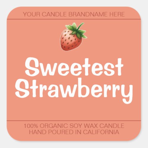 Sweet Strawberry Cute Symbol Soy Candles Labels 