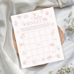 Sweet Strawberry Dessert Baby Shower Bingo Game