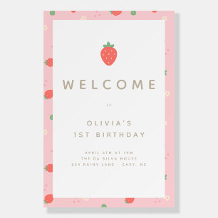 Sweet Strawberry First Birthday Foam Board
