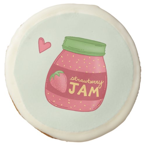 Sweet Strawberry Jam Jar Sugar Cookie