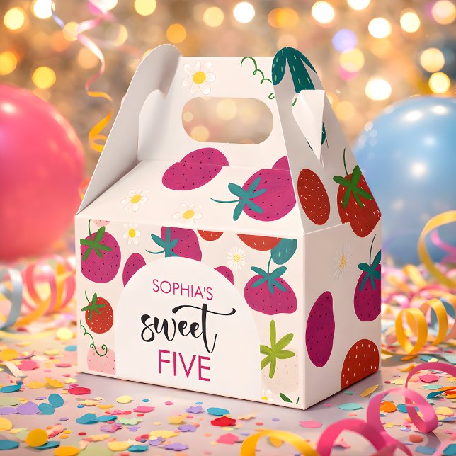 Sweet strawberry kids birthday favor boxes (Creator Uploaded)