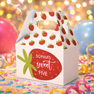 Sweet strawberry kids birthday favor boxes