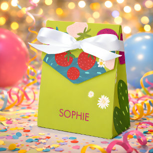 Sweet strawberry kids birthday favor boxes