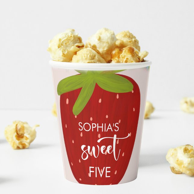 Sweet strawberry kids birthday paper cups (Creator Uploaded)