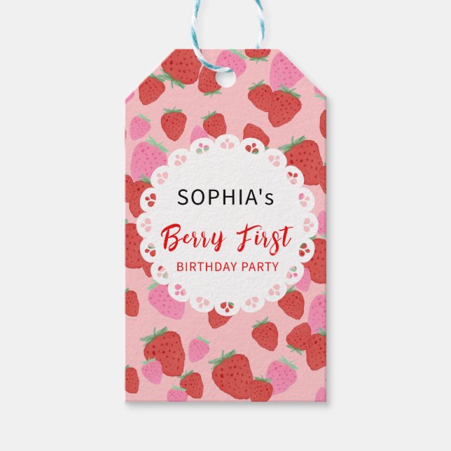 Sweet Strawberry Lace Gift Tag