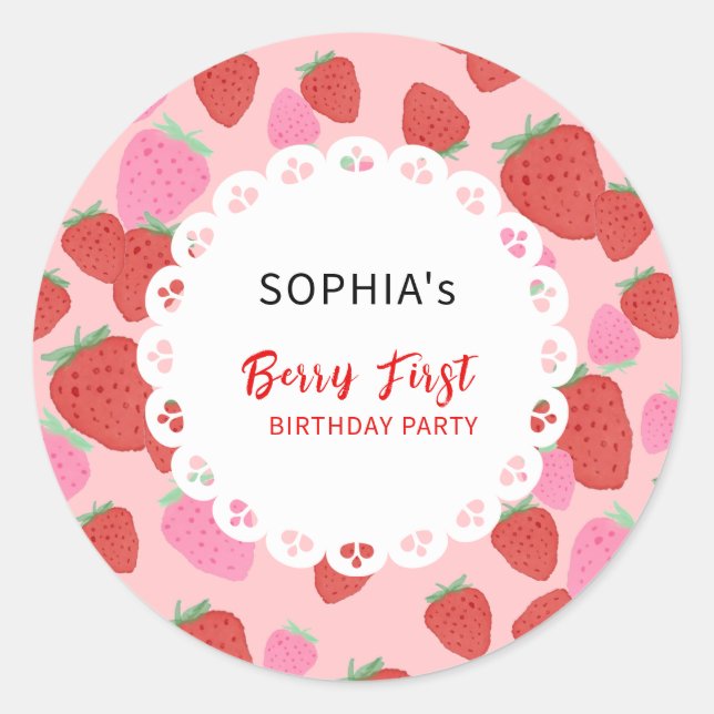 Sweet Strawberry Lace Sticker (Front)