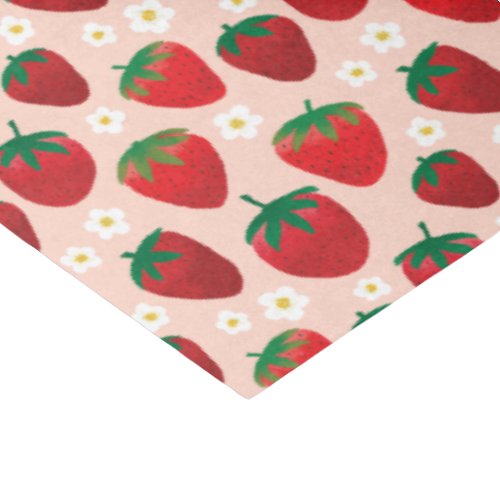 Sweet Strawberry on Rose Pink Pattern Tissue Paper