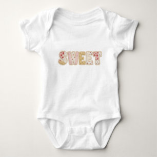 Sweet Strawberry Patchwork Quilted Summer Design Baby Bodysuit