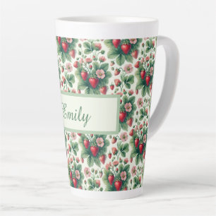 Sweet strawberry personalized latte mug