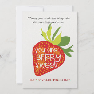 Sweet Strawberry Personalized Valentine's Day Card