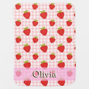 sweet strawberry summer baby stroller blanket 2