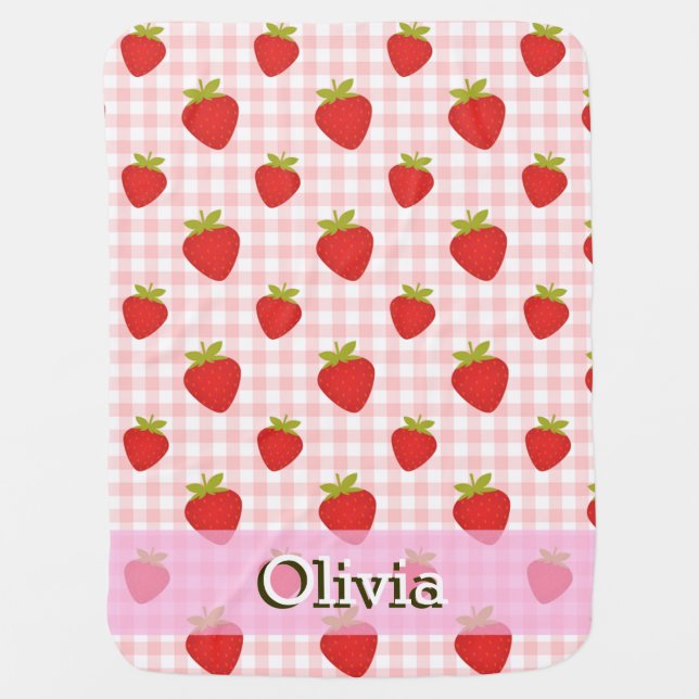 sweet strawberry summer baby stroller blanket 2 (Front)