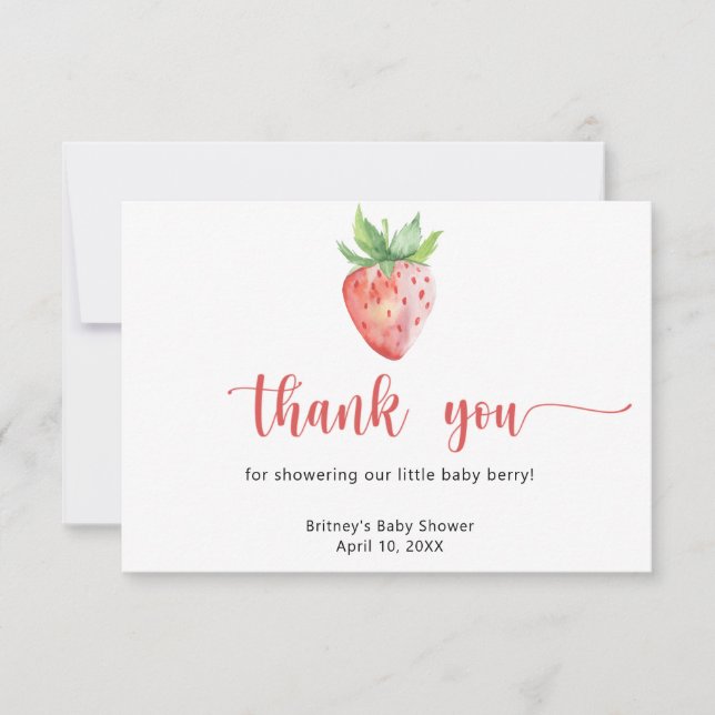 Sweet strawberry - thank you card (Front)