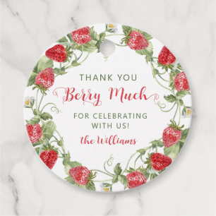 Sweet Strawberry Thank You Favor Tags