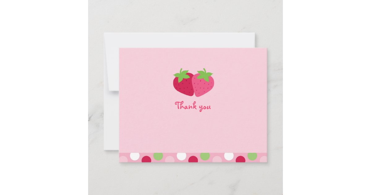 Sweet Strawberry Thank You Note Cards 