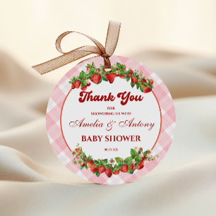Sweet Strawberry Thank You Tag for Baby Shower