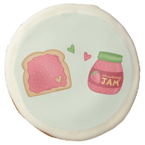 Sweet Strawberry Toast and Jam Sugar Cookie