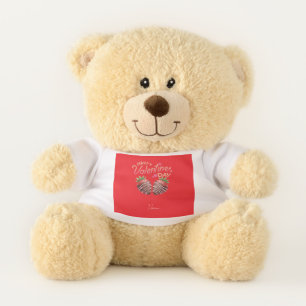 Sweet Strawberry Valentine's Day Personalized Teddy Bear