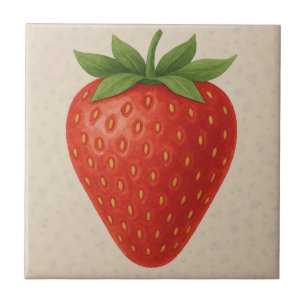 Sweet Strawberry – Watercolor Fruit Ceramic Tile