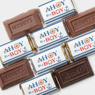 Sweet Striped Blue Red Nautical Ahoy Boy  Hershey's Miniatures