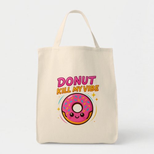 Sweet &amp; Stylish – Cute Donut Graphic T-Shirt Tote Bag