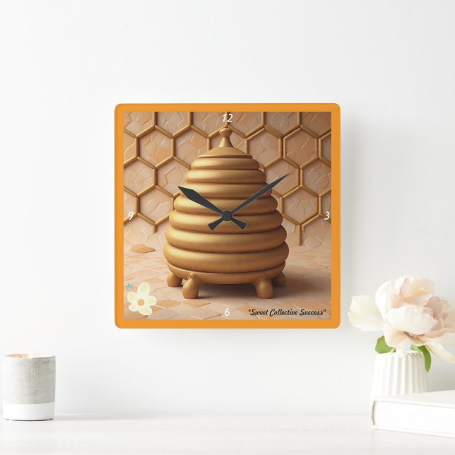 "Sweet Success Found" Square Wall Clock (Home)