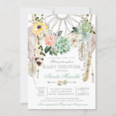 Sweet Succulents Dream Catcher Boho Baby Shower Invitation (Front)