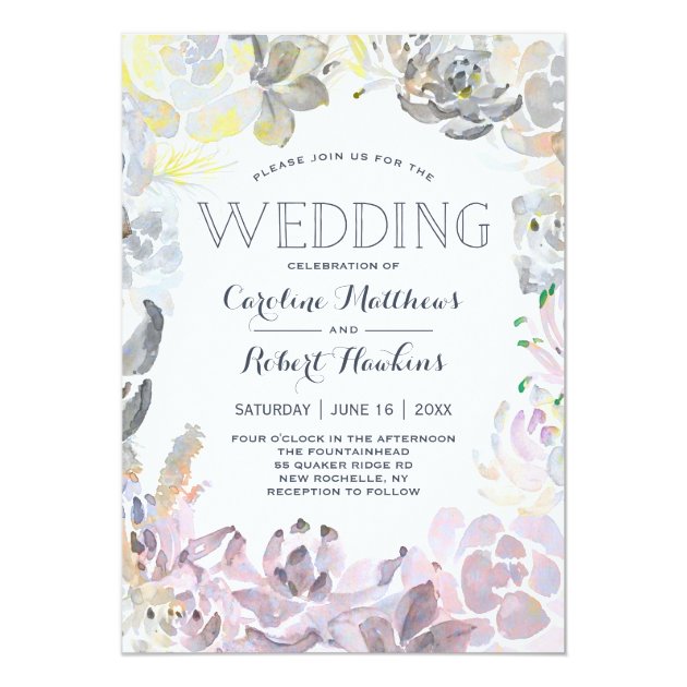 Sweet Succulents Wedding Invitation