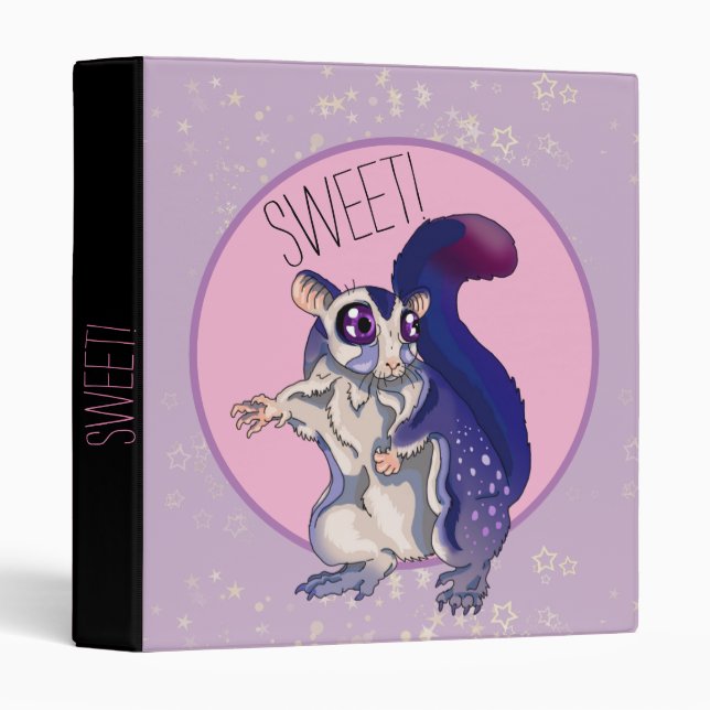Sweet Sugar Glider Baby 3 Ring Binder (Front/Spine)