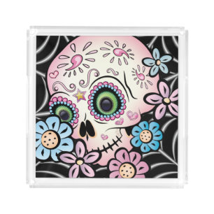 Sweet Sugar Skull Acrylic Tray