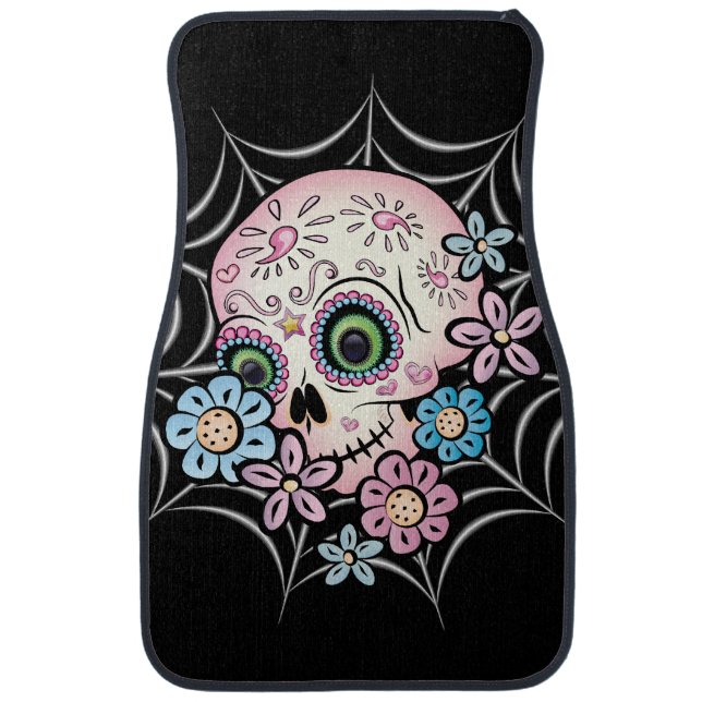 Sweet Sugar Skull Car Floor Mat (Front)