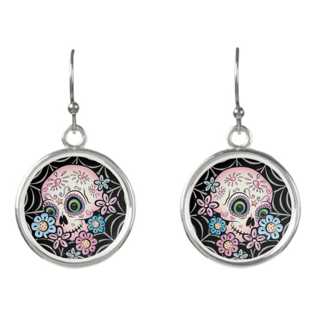 Sweet Sugar Skull Earrings (Front)