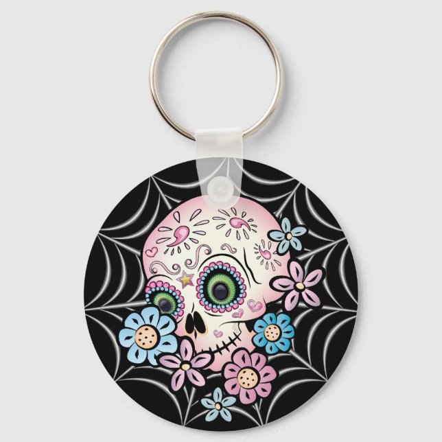 Sweet Sugar Skull Keychain (Front)