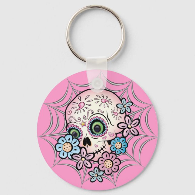 Sweet Sugar Skull Keychain (Front)