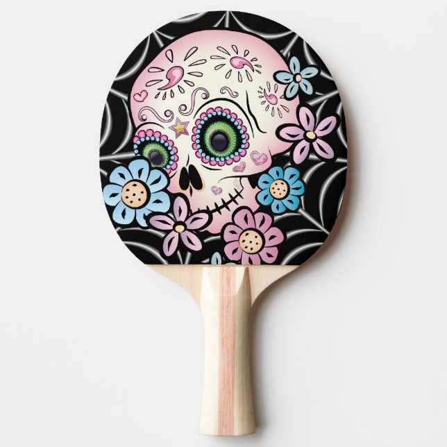 Sweet Sugar Skull Ping Pong Paddle (Front)