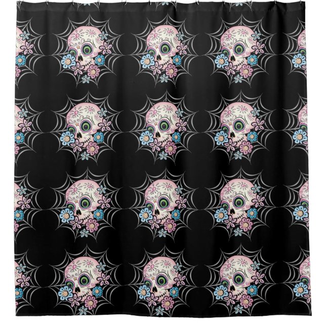 Sweet Sugar Skull Shower Curtain (Front)