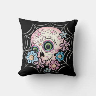 Sweet Sugar Skull Throw Pillow