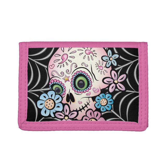 Sweet Sugar Skull  Trifold Wallet (Front)