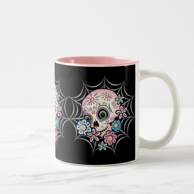 Sweet Sugar Skull Two-Tone Coffee Mug (Right)